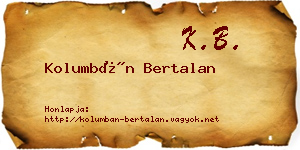 Kolumbán Bertalan névjegykártya